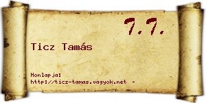 Ticz Tamás névjegykártya
